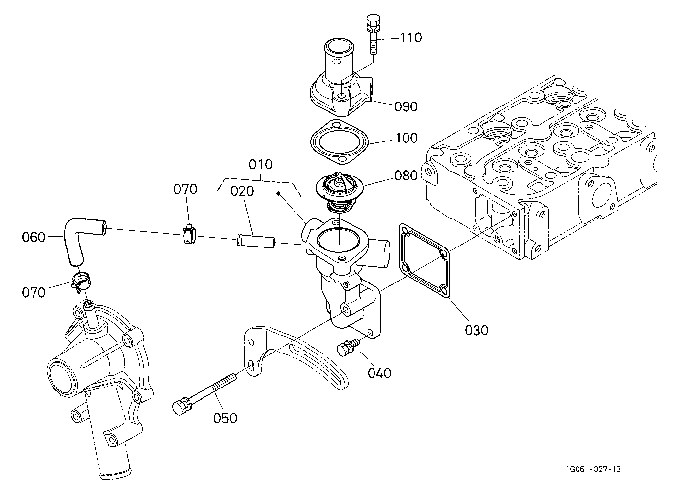 Water Flange And Thermostat