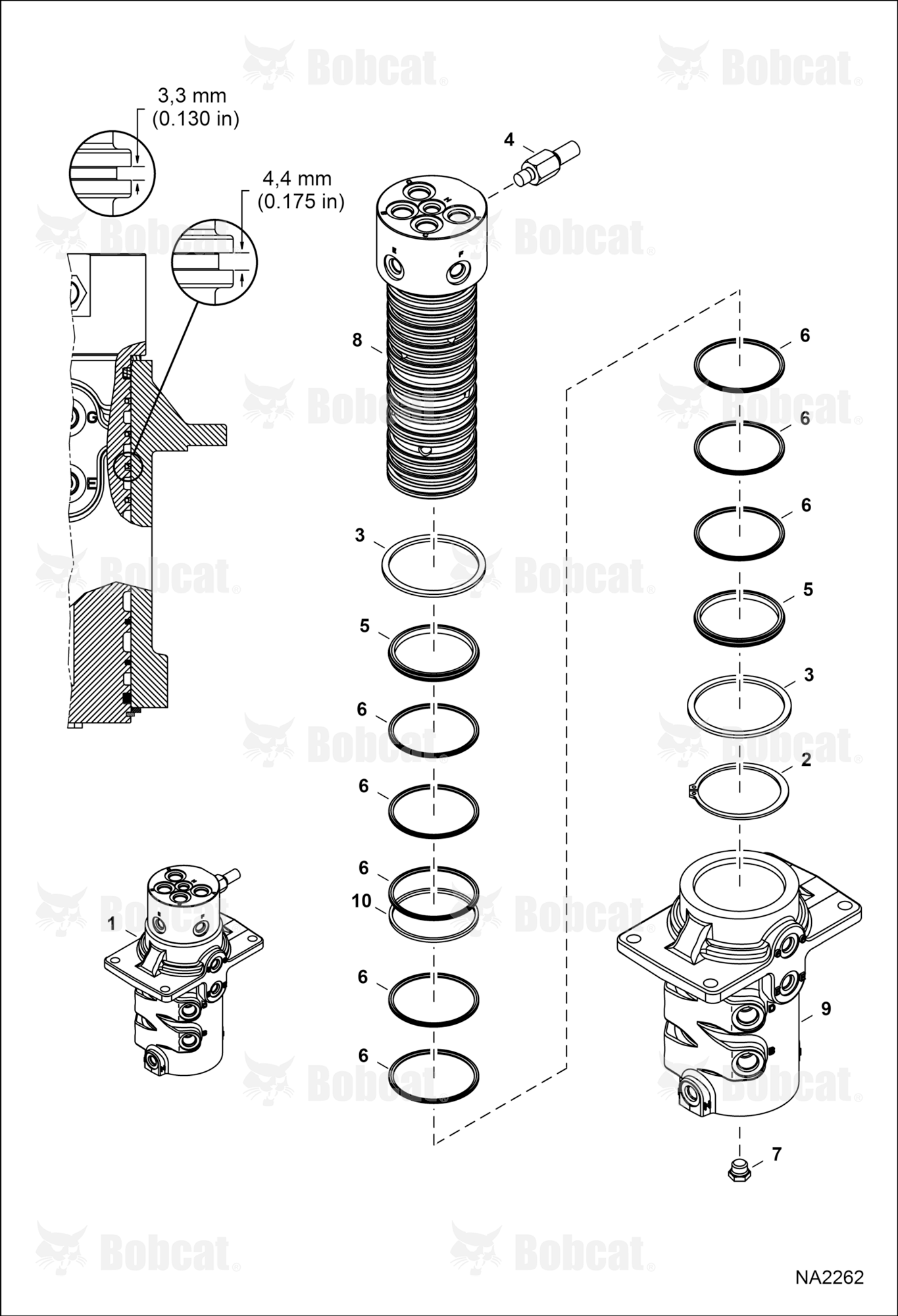 Swivel ASSY (W/O Angle Blade)  AG3N11001 - AG3N14896, AHHE11001 - AHHE15371