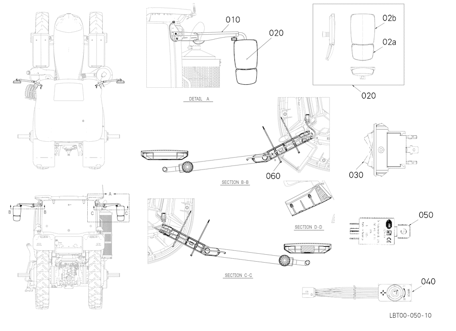Power Mirror Assembly - R1