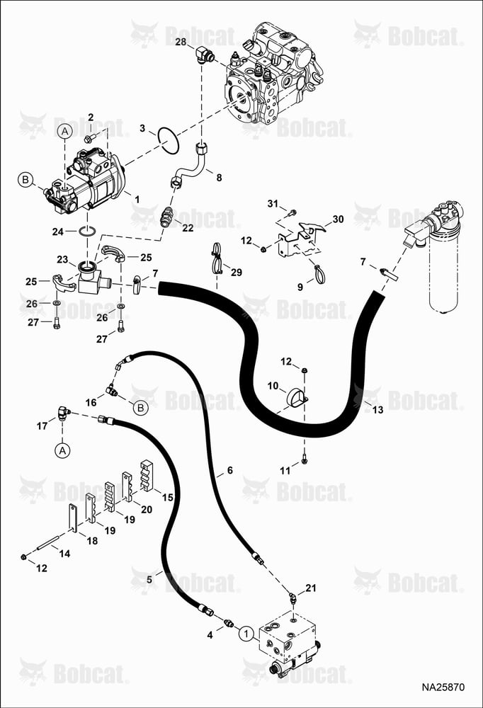 Hydraulic Circuitry (Gear Pump)  B69811001 & Above