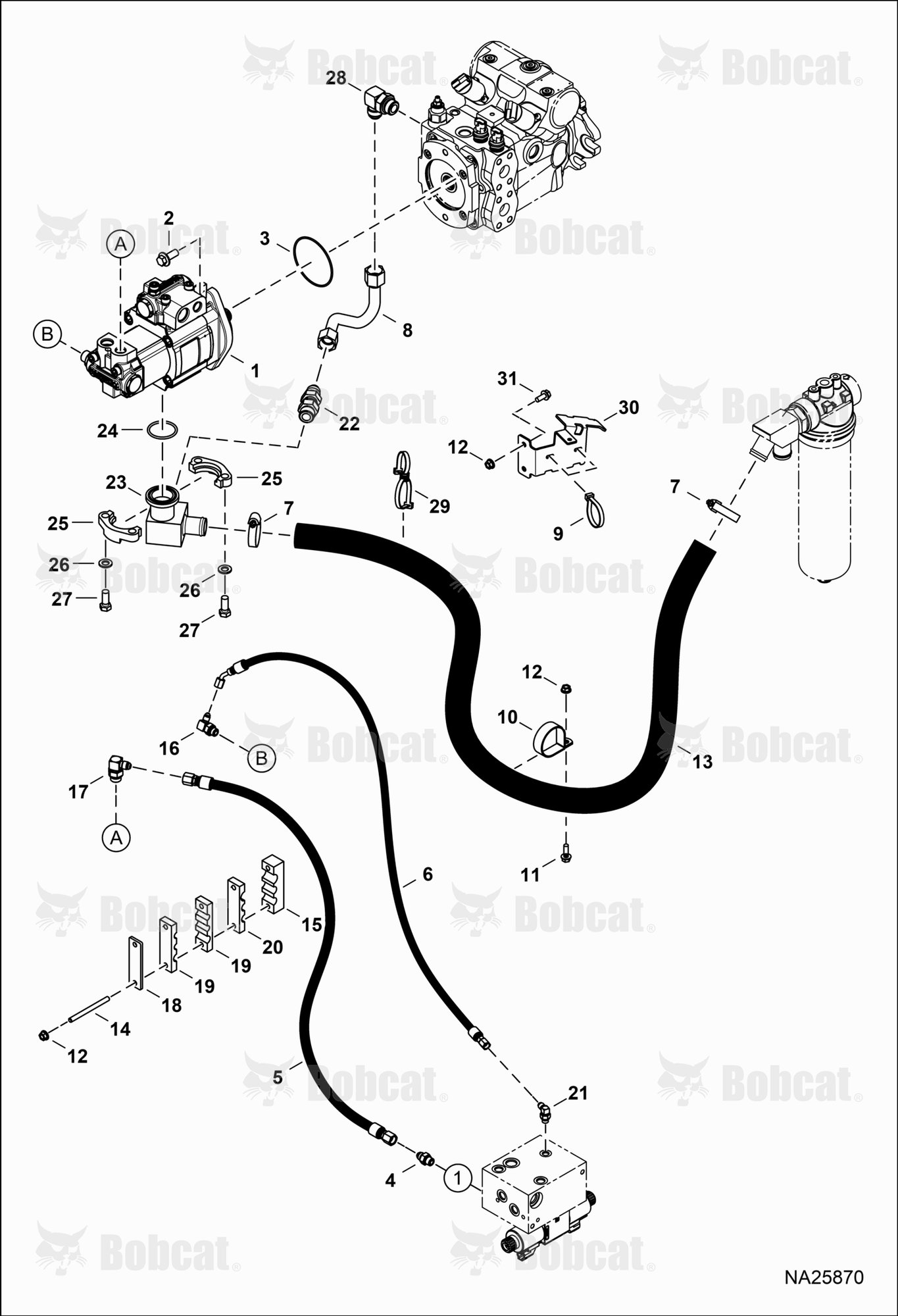 Hydraulic Circuitry (Gear Pump)  B69A11001 & Above