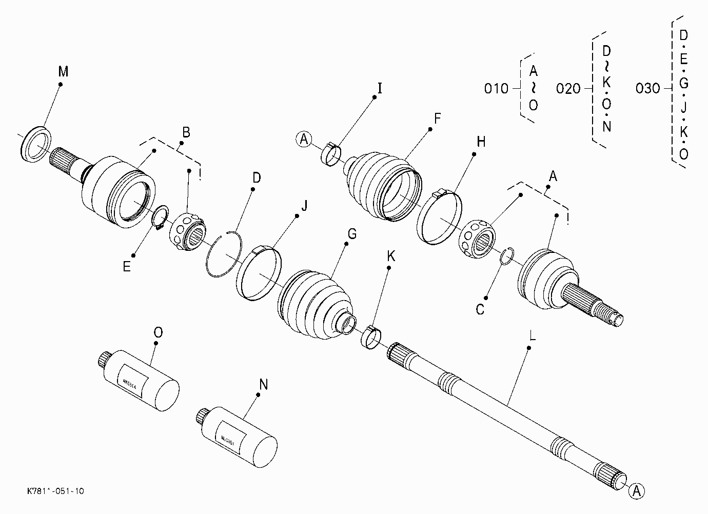 REAR DRIVE SHAFT [COMPONENT PARTS]