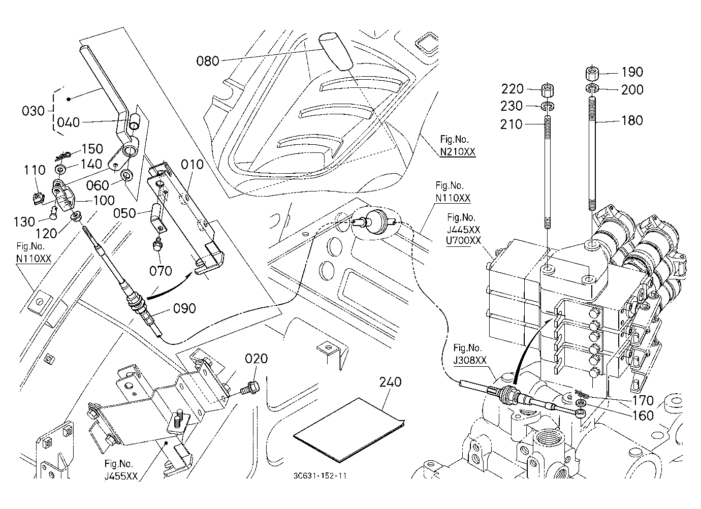 Auxiliary Control Valve Lever Kit (3Rd) (W/G No.M7