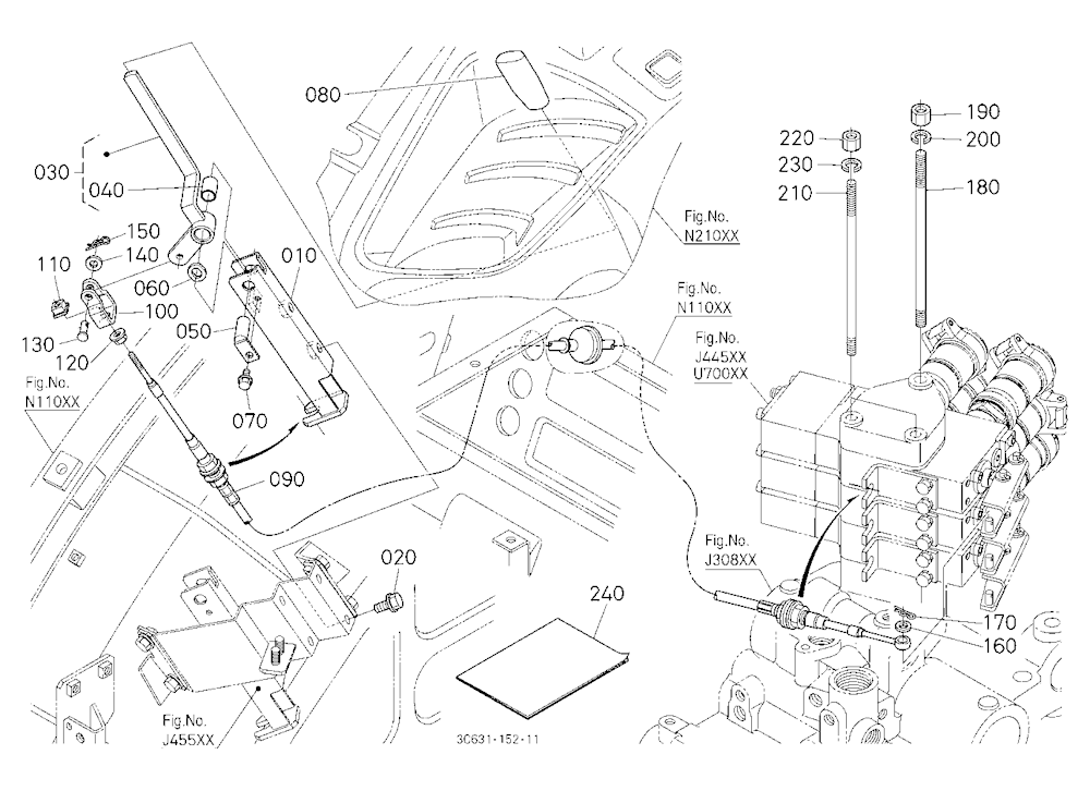 Auxiliary Control Valve Lever Kit (3Rd) (W/G No.M7