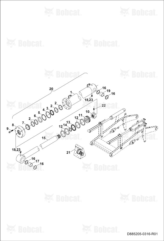 Tilt Cylinder (FOR 20" RIM)