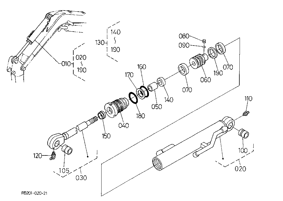 Arm Cylinder And Component Parts