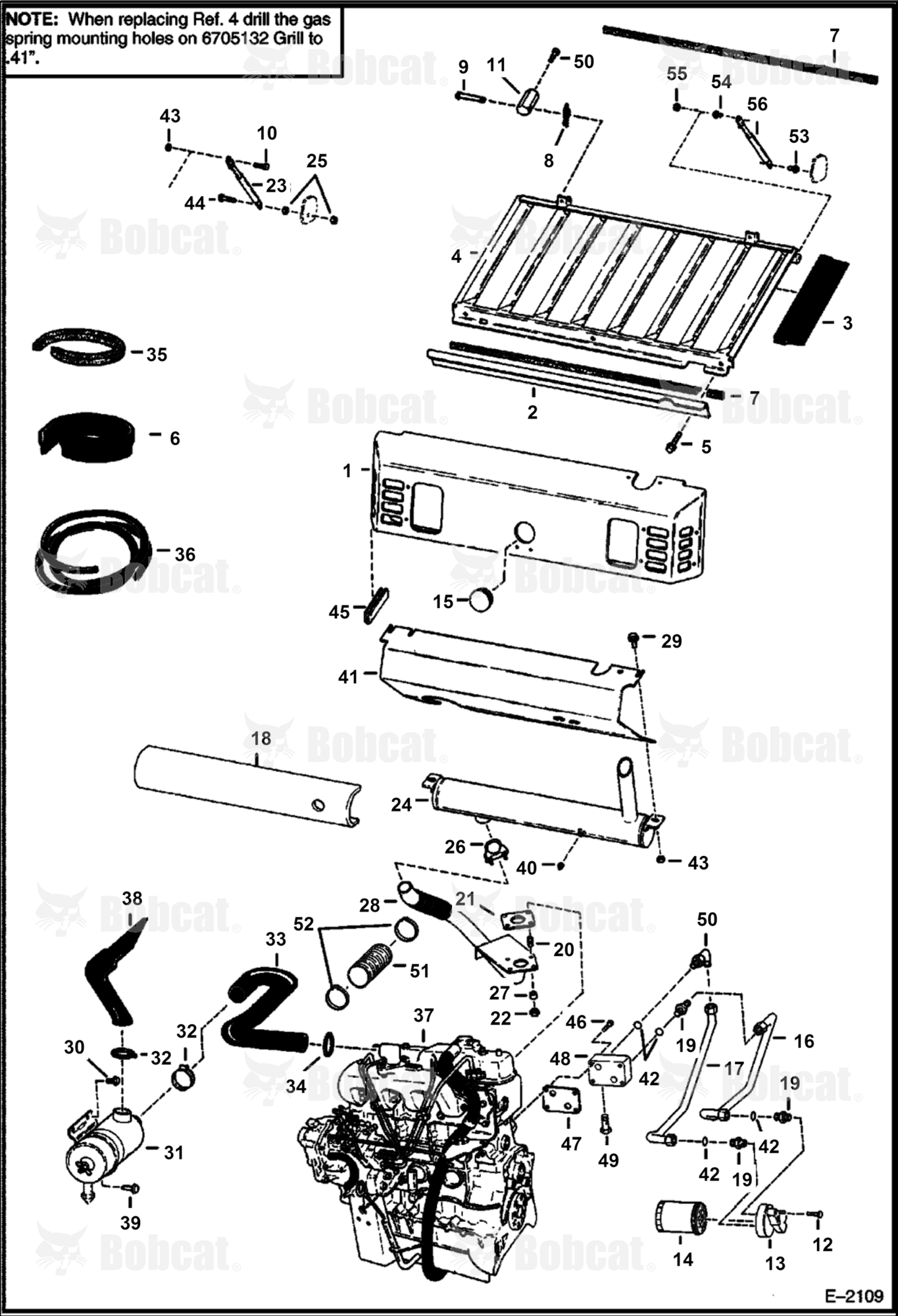 Engine & Attaching Parts (Air Cleaner, Muffler & Grill) 508412461 & Above, 509711335 & Above
