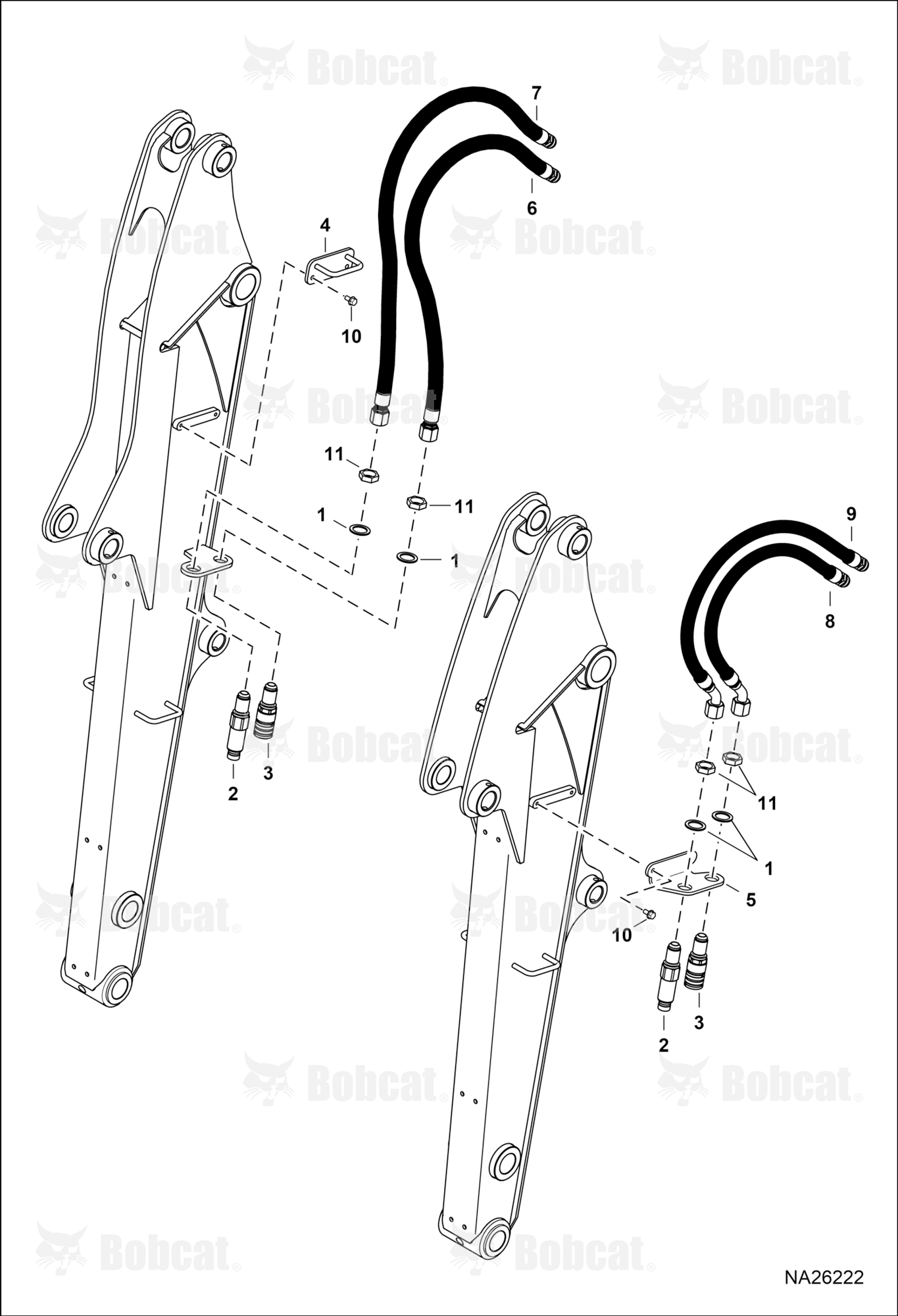 Hydraulic Circuitry (First Aux)(Standard Arm)(Long Arm)