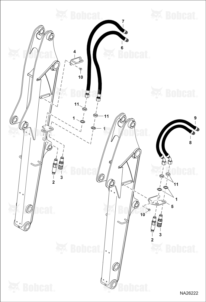 Hydraulic Circuitry (First Aux)(Standard Arm)(Long Arm)