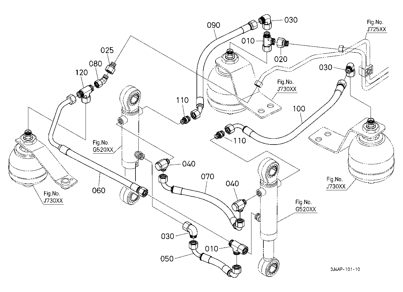 Front Suspension Cylinder Hose [With Front Suspens