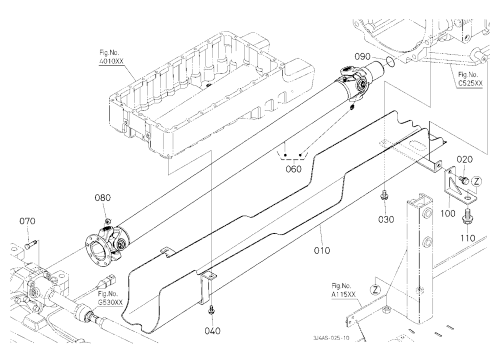 Propeller Shaft And Cover [Front Rigid Type Axle]