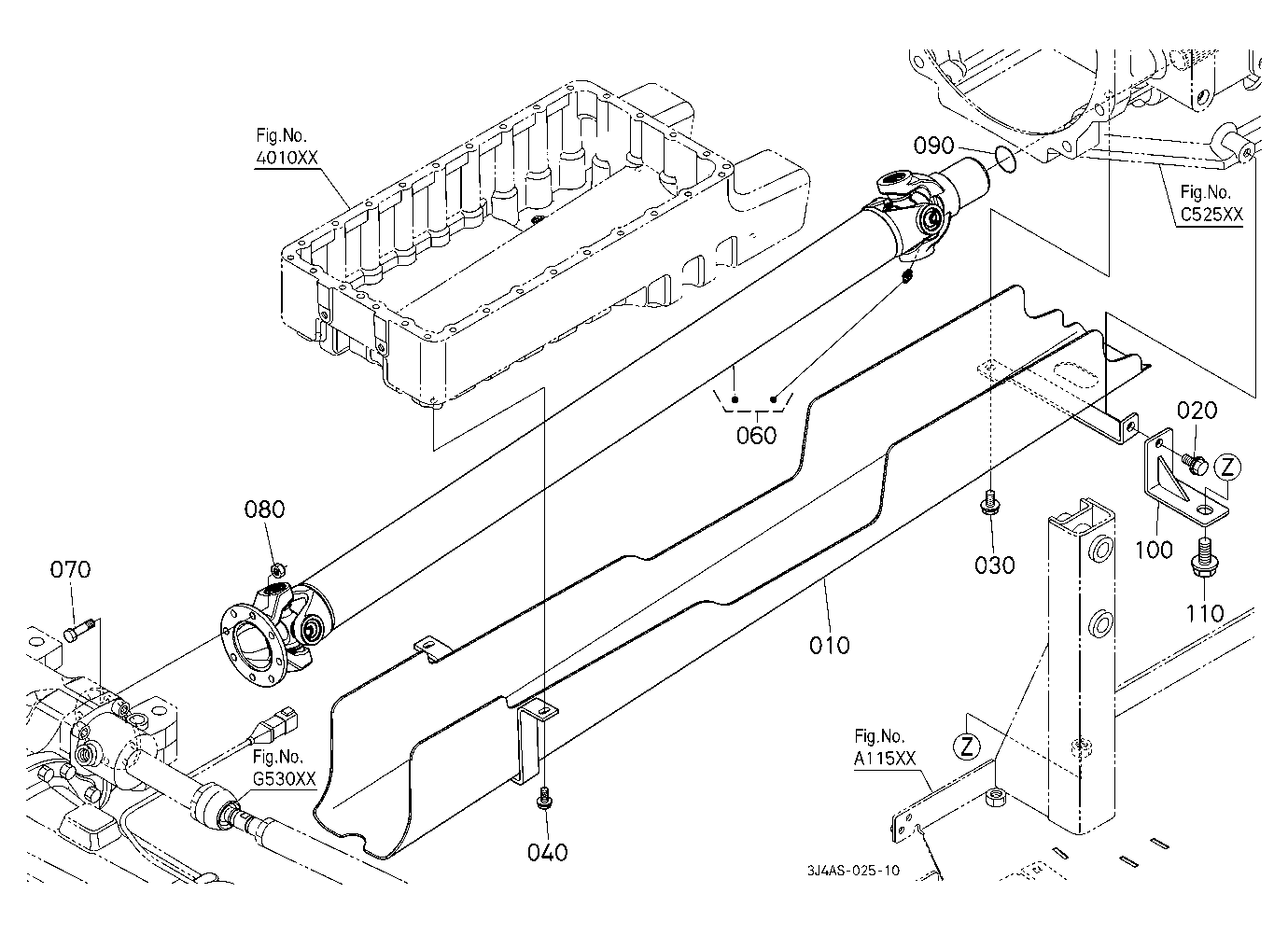 Propeller Shaft And Cover [Front Rigid Type Axle]