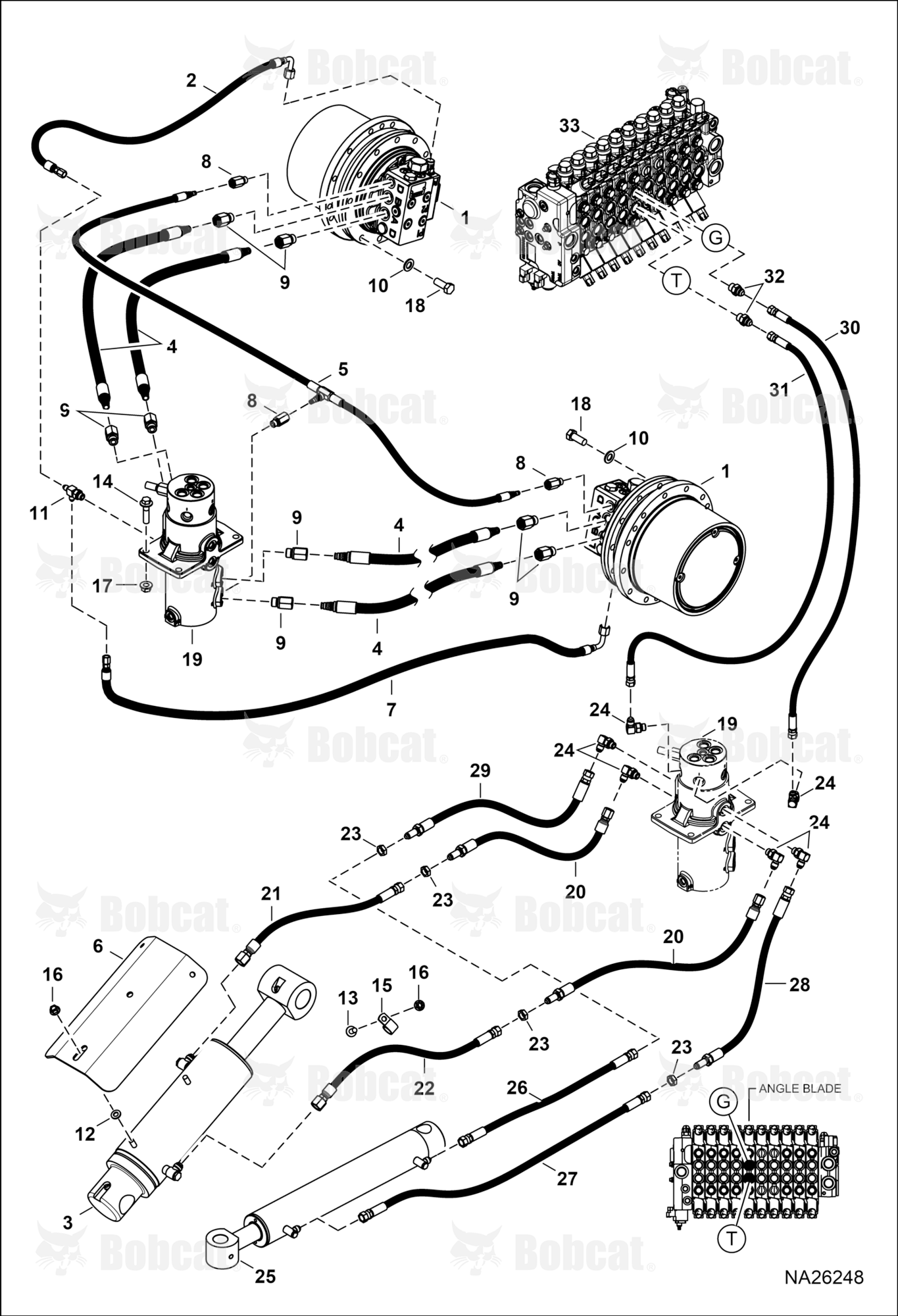 Hydraulic Circuitry (Lower)(W/ Angle Blade)