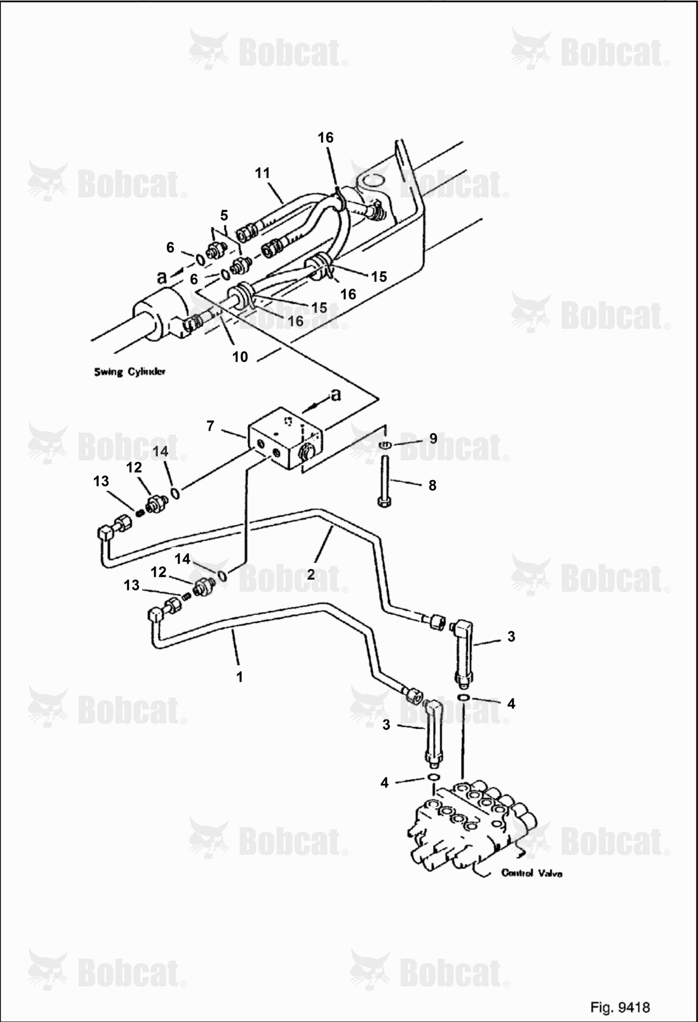 Hydraulic Piping (VALVE TO/FROM Swing CYLINDER) (W/ATTACHMENT PIPING)