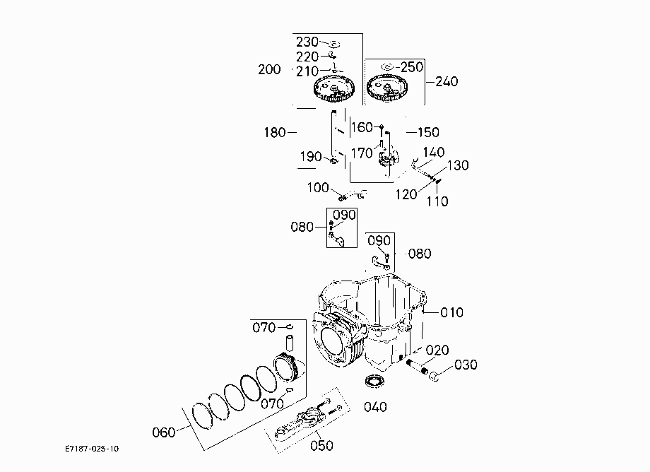 CRANKCASE AND PISTON (T1880A S.No.>=21103)