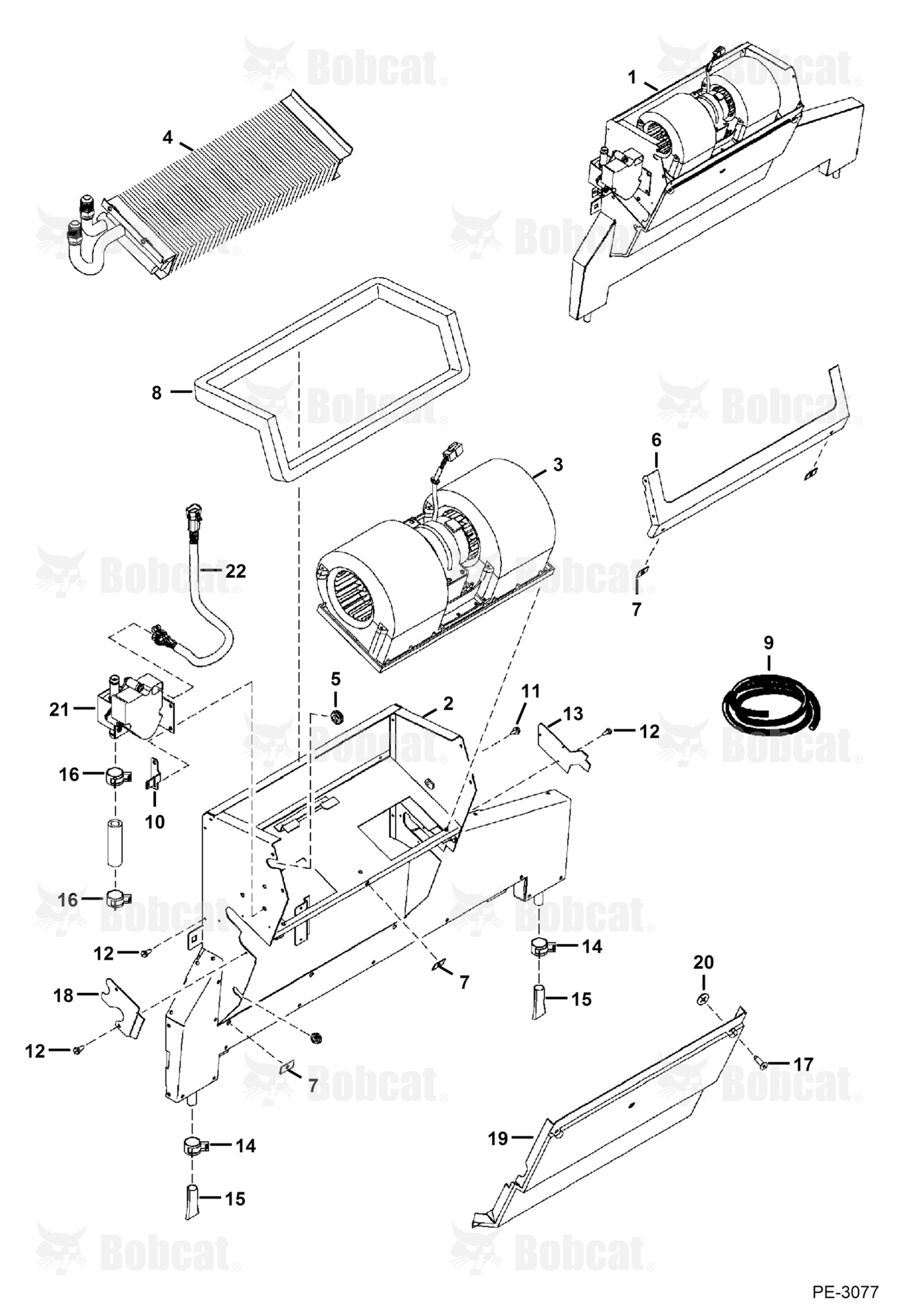 Heater & A/C (Heater Assembly) (Metal Housing) (Model 13-8377)