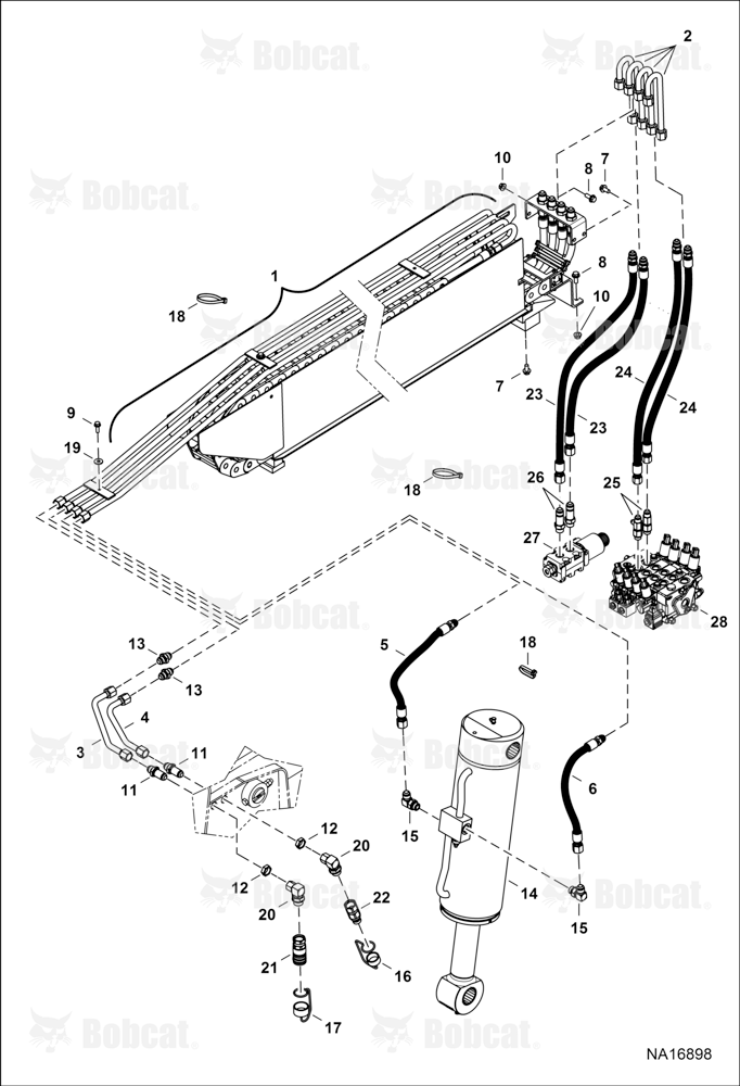 Hydraulic Circuitry (Tilt & Auxiliary)  B3KU16001 & Above