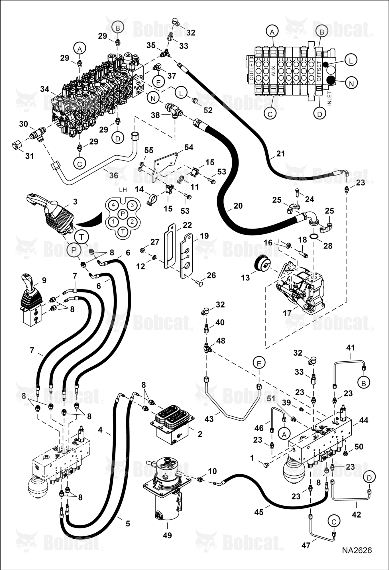 Hydraulic Circuitry (Manifold & Pump) (W/O Angle Blade)