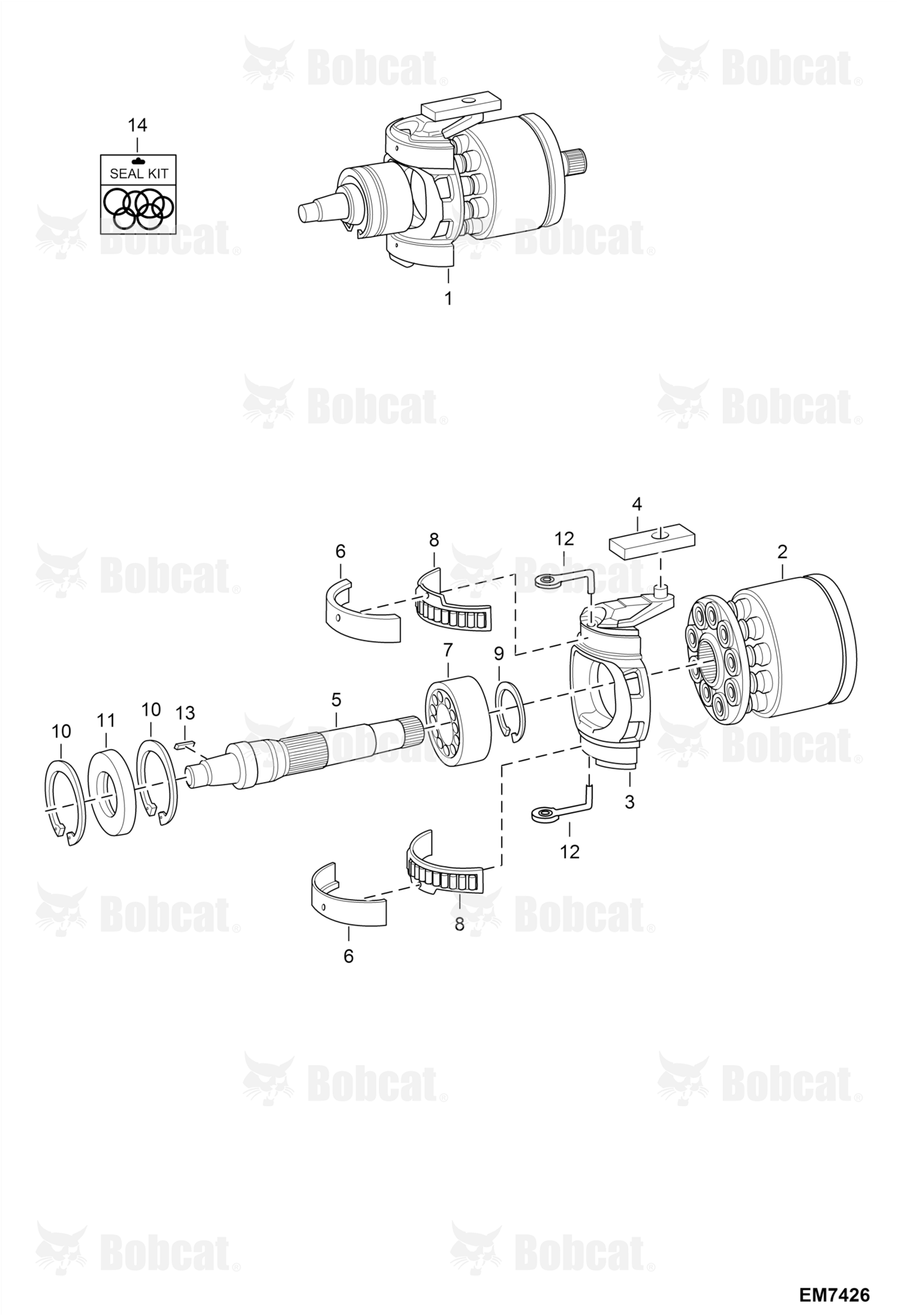 Hydrostatic Pump (Piston ASSY LH) (Selectable Joystick Controls) (R902136950)  A8ET11001 - A8ET21367