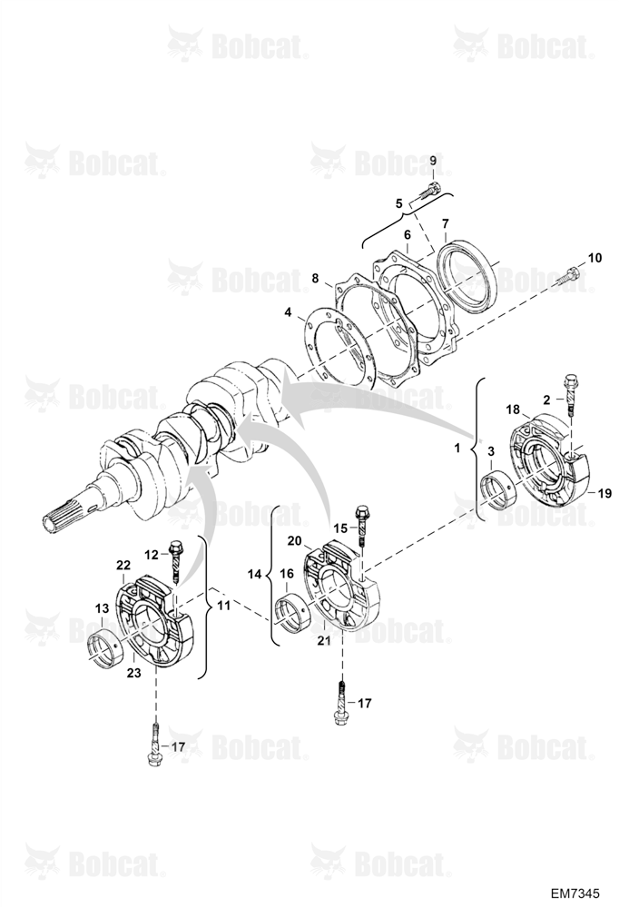 Main Bearing Case (Engine S/N 7U0001 - 4JB9999)