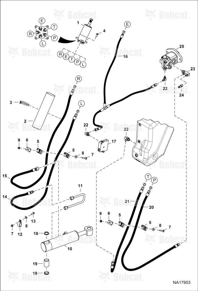 Hydrostatic Circuitry (Steering) B4LC11001 - B4LC11303