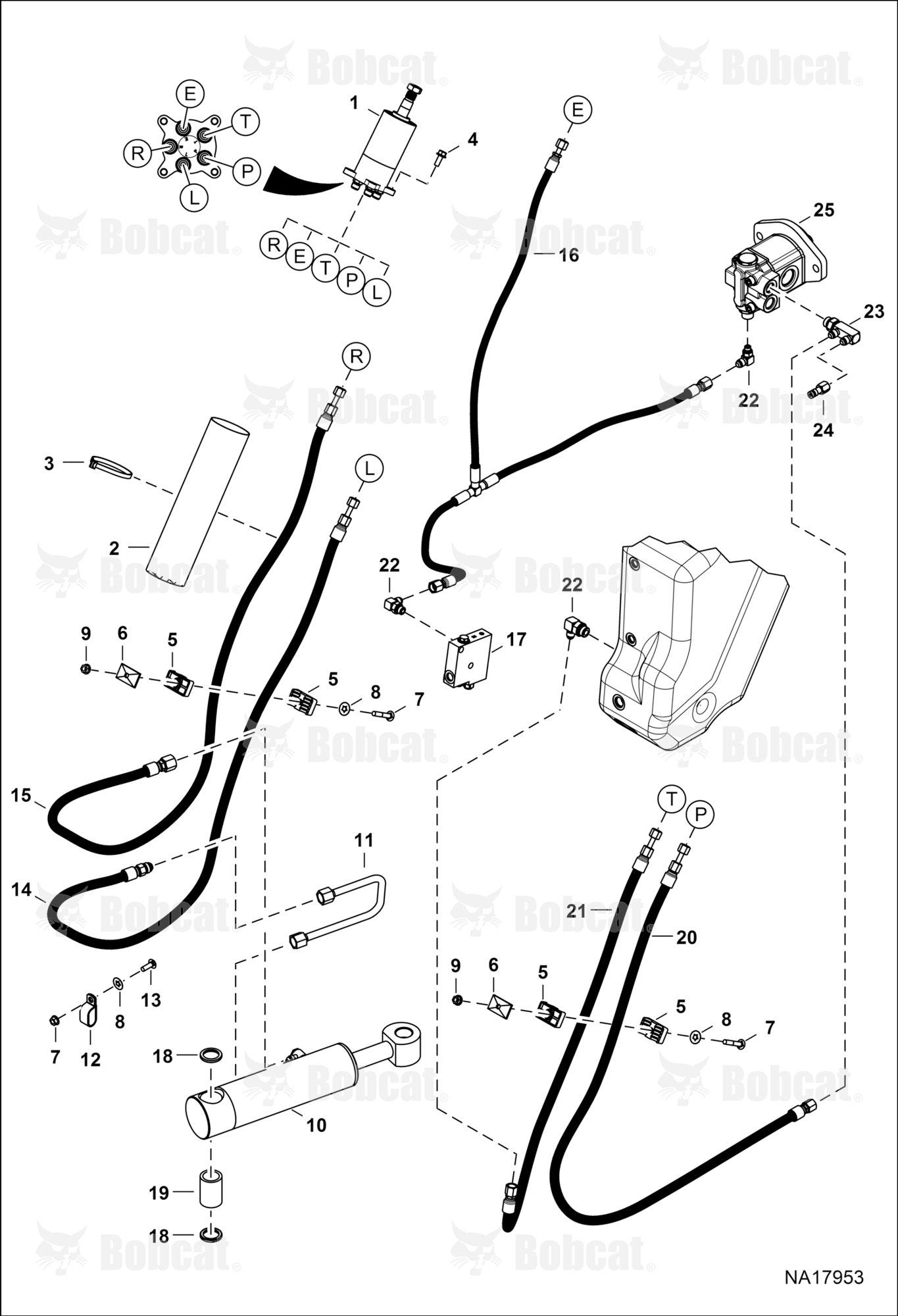 Hydrostatic Circuitry (Steering)  B4LD11001 - B4LD11820