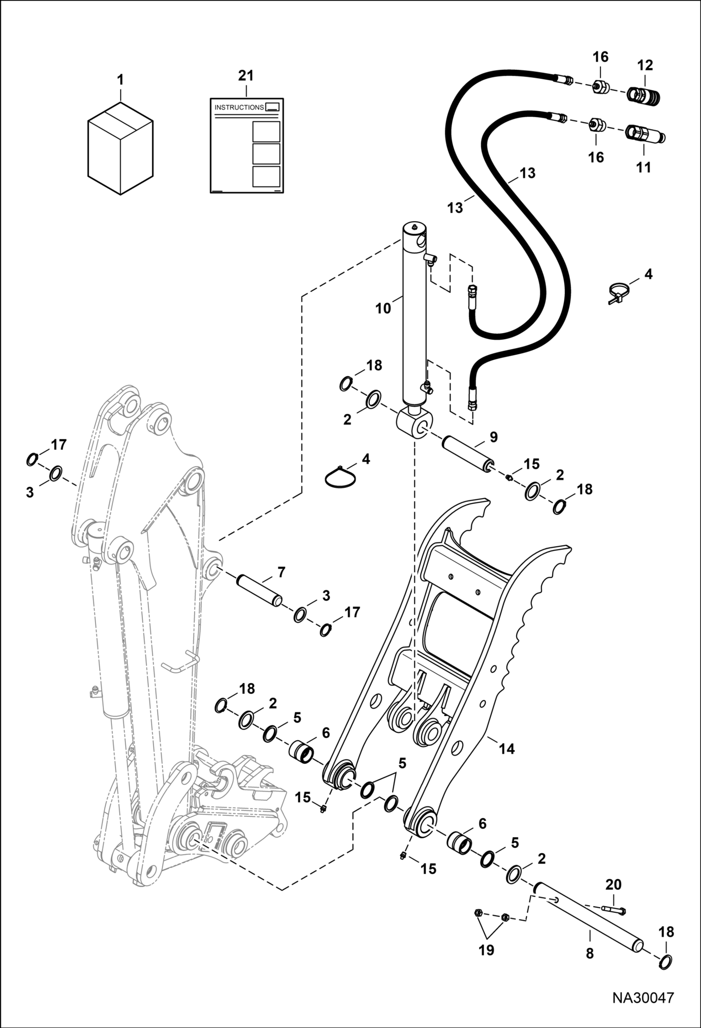 Clamp (Kit) (E26, E30, E32, E35, E38, & E40) (Pin Grabber Coupler) (Standard Arm) (Long Arm)