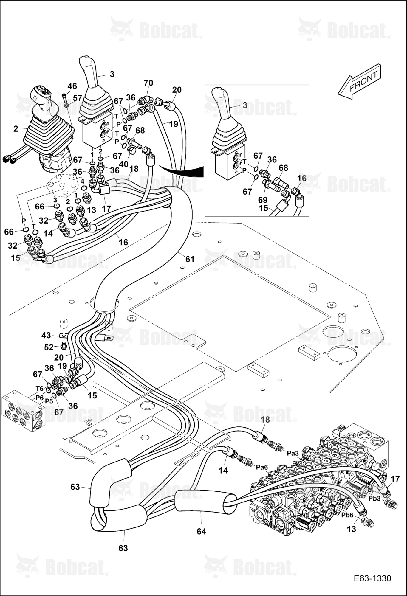Hydraulic Circuitry (RH Joystick & Blade Control Valve)