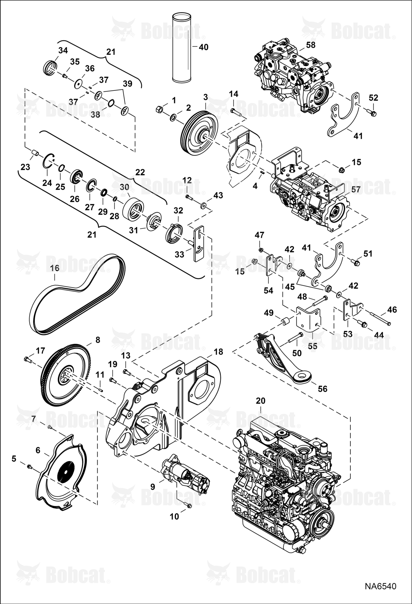 Engine & Attaching Parts (Belt Drive System)  AZN711001 - AZN713590