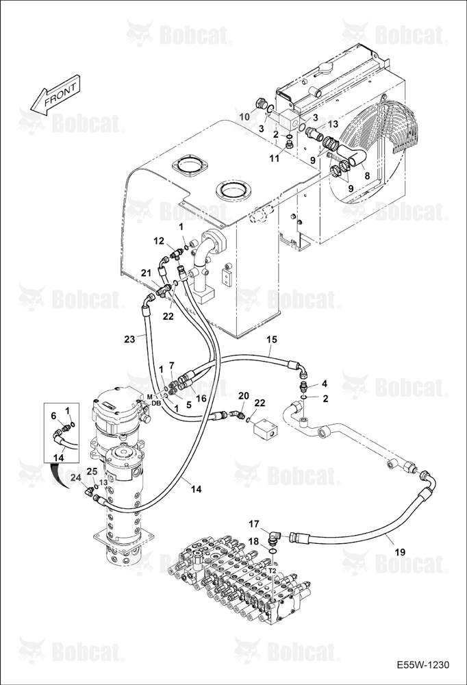 Hydraulic Circuitry (Slew Motor) (Control Valve Return)