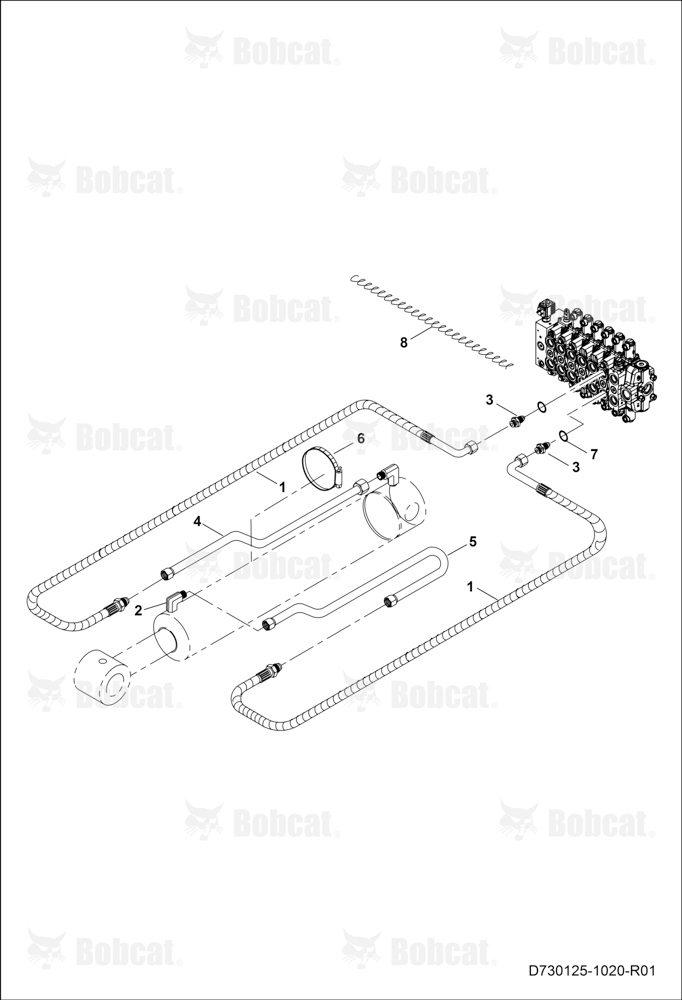 Rear Boom Cylinder CIRCUIT-PILOT &MECH-BHL