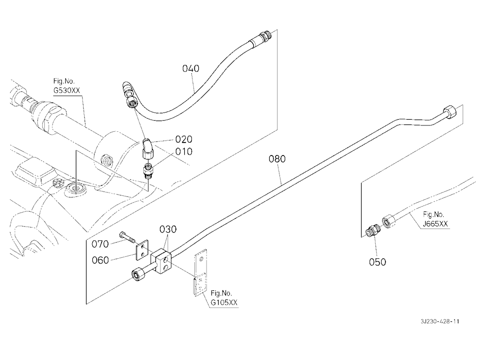 Hydraulic Oil Line (Front Axle Delivery Pipe/Front