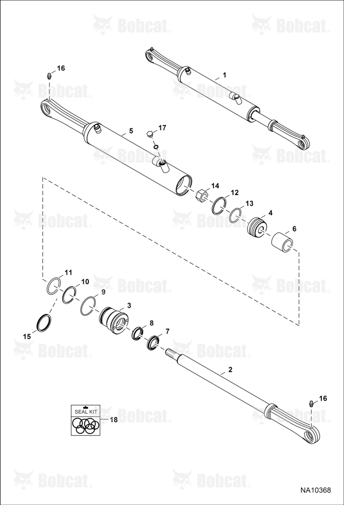 Power BOB-TACH (Cylinder) (Bottom & Side Mounted Ports) (54 mm (2.125") OD Cyl) (44,45 mm (1.75") DIA Bore)