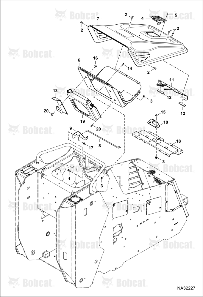 Main Frame (Hood Cover) (Round Rod Prop)  B52P59000 & Above