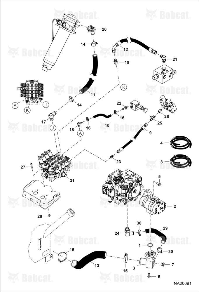 Hydraulic Circuitry (Auxiliary Hydraulics) (Standard Flow)