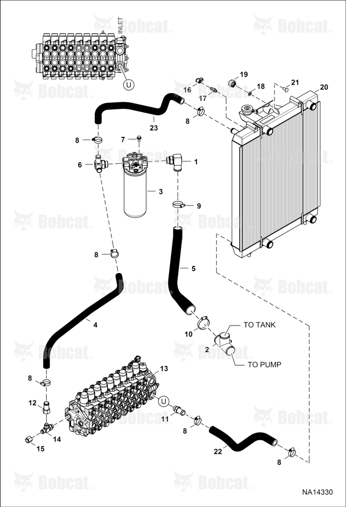 Hydraulic Circuitry (Cooler/Filter & Direct to Tank) B48411001 - B48412071