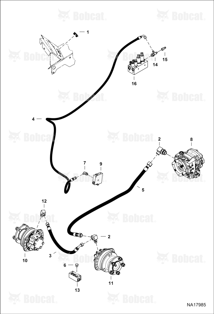 Hydrostatic Circuitry (W/Out Traction Lock)
