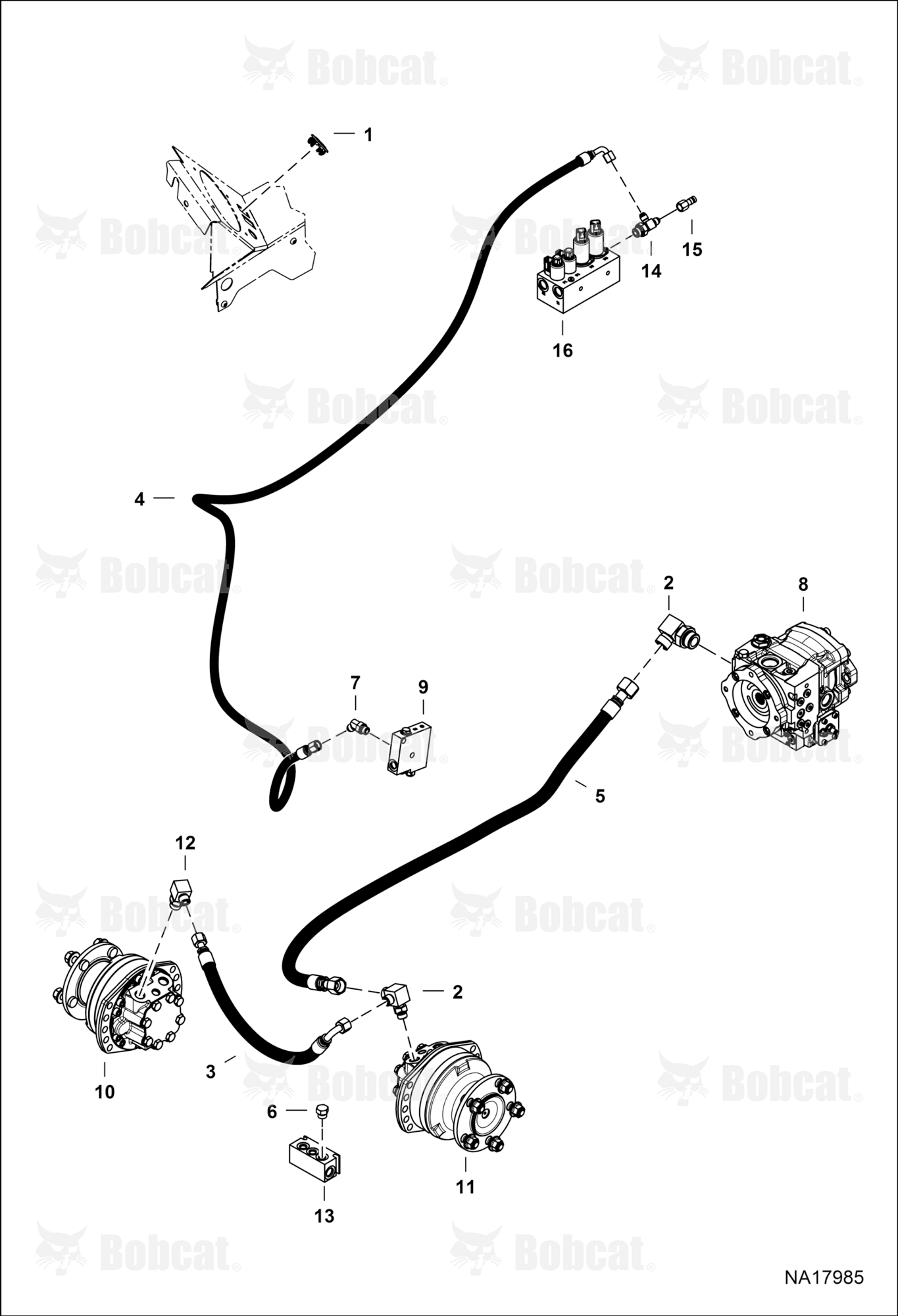 Hydrostatic Circuitry (W/Out Traction Lock)