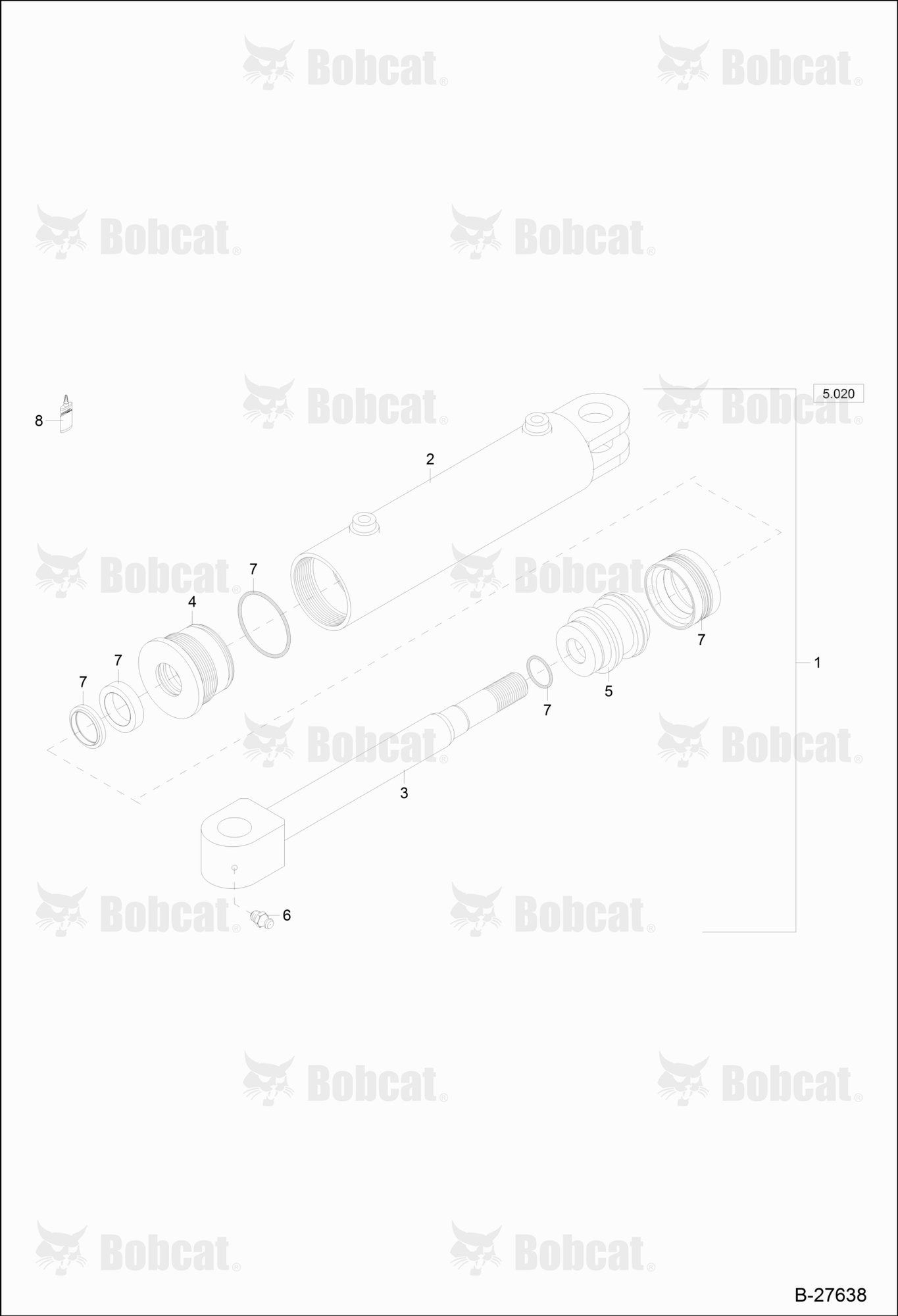 Hydraulic Cylinder - Swivelling Bucket - CG10