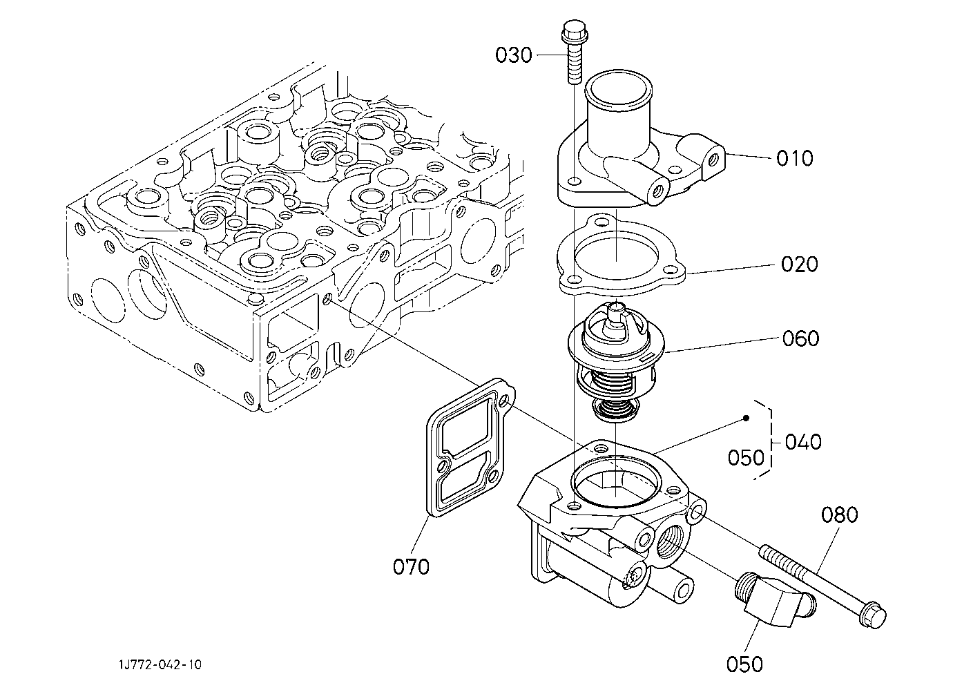 Water Flange And Thermostat