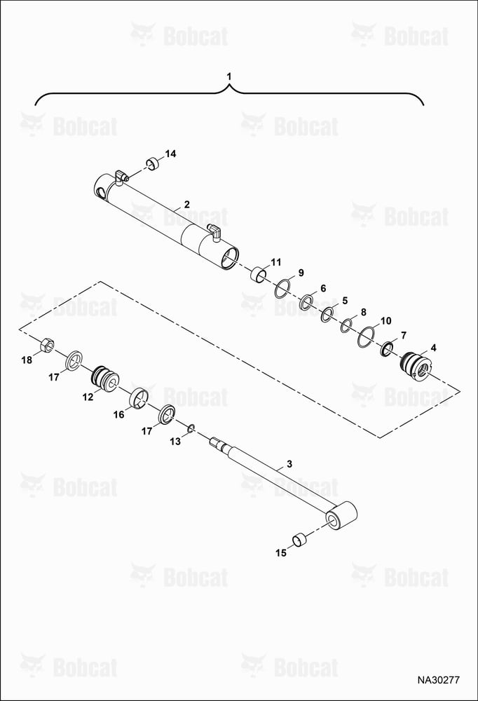 Tractor Backhoe BH67 (Bucket Cylinder) B77F00101 & Above