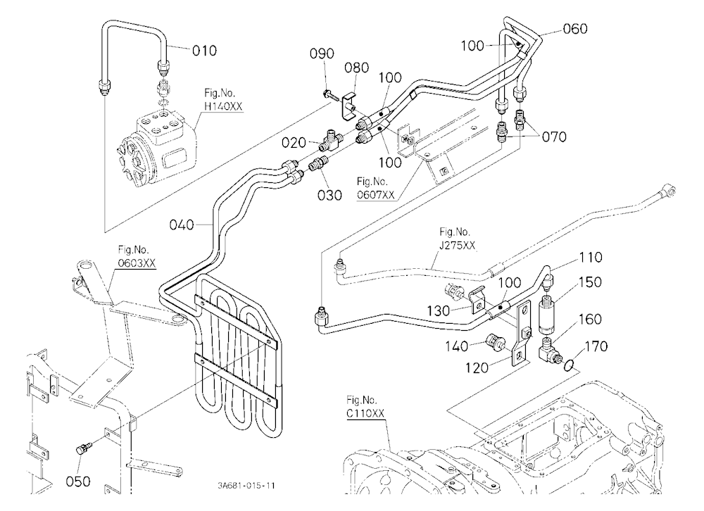 Hydraulic Oil Line (Oil Cooler) [Cab Type] [Old Ty