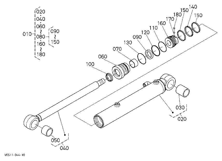 Bucket Cylinder (Lh) [Component Parts]