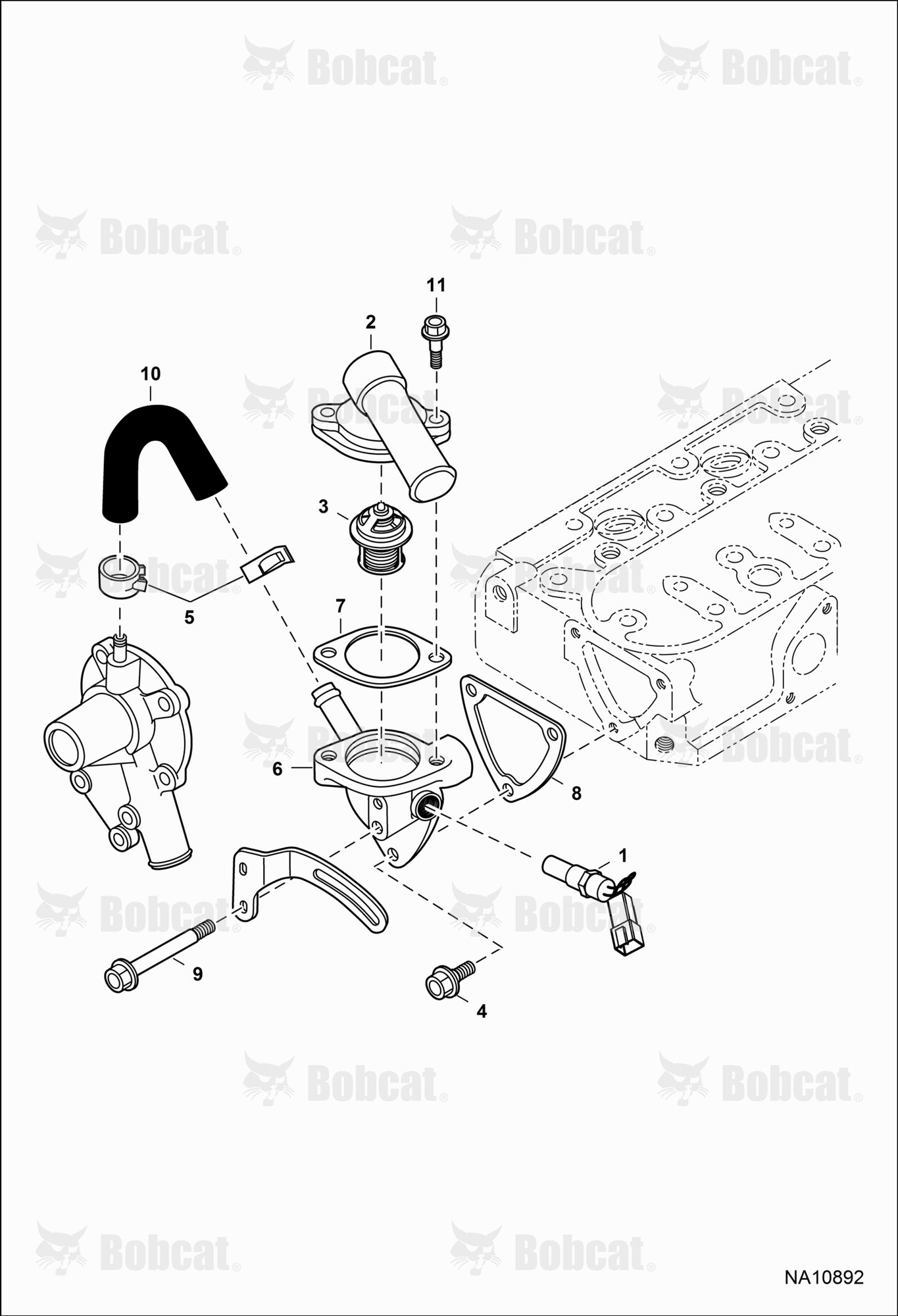 Water Flange & Thermostat (Tier IV)