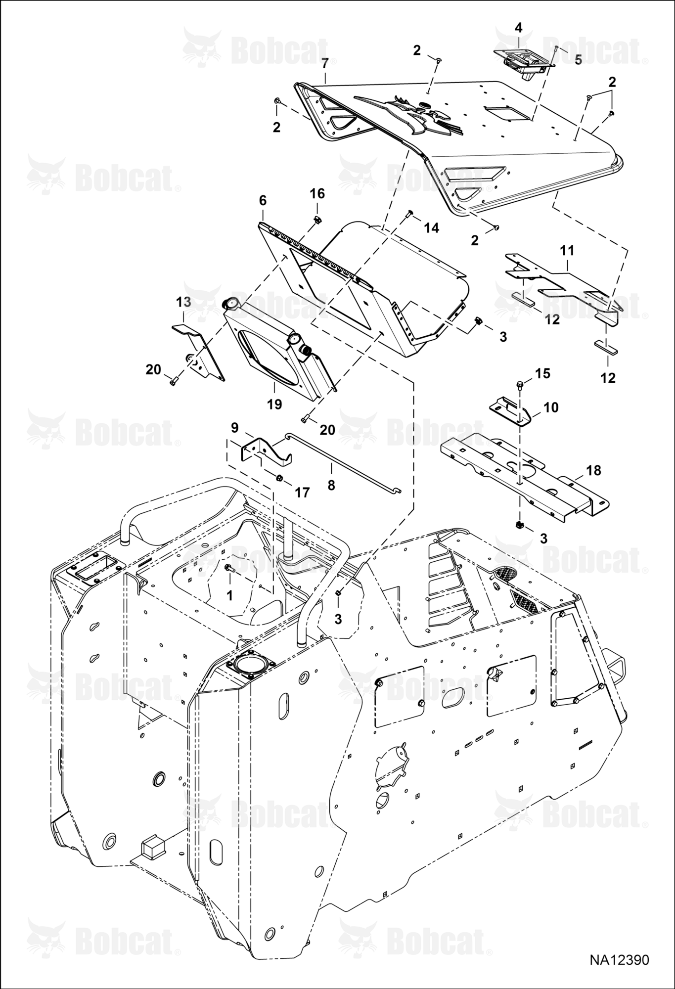 Main Frame (Hood Cover) (Round Rod Prop)  B52P11001 - B52P58999