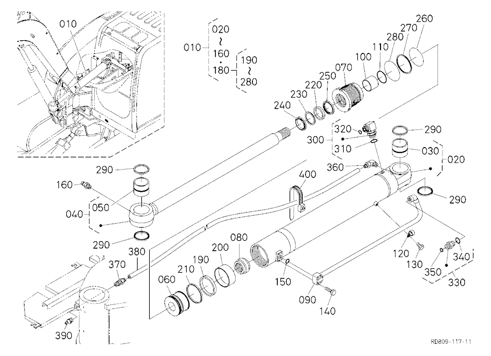 Swing Cylinder And Component Parts