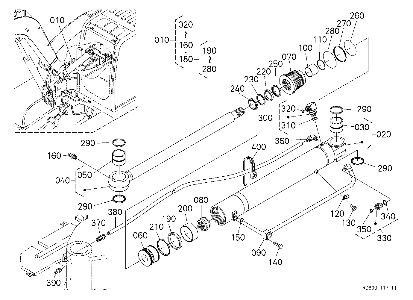 Swing Cylinder And Component Parts