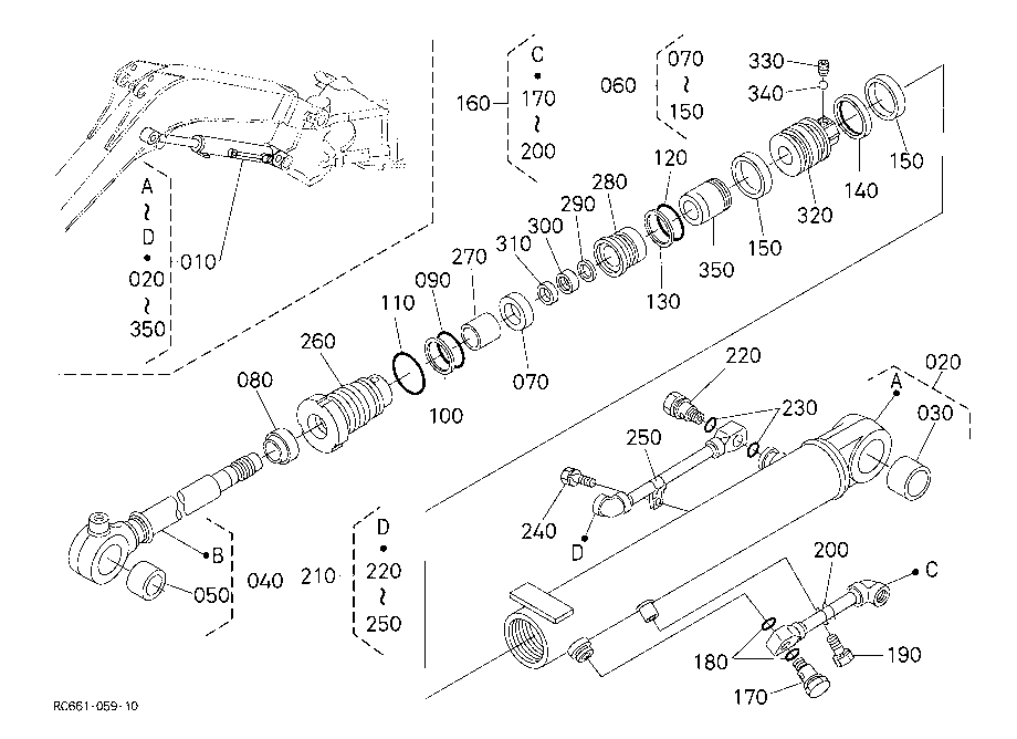 Boom Cylinder And Component Parts