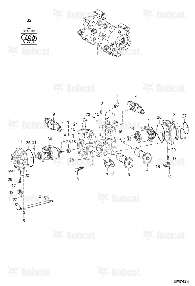 Hydrostatic Pump (Selectable Joystick Controls) (R902148124) AE0H11001 - AE0H12074, AE0J11001 - AE0J11306