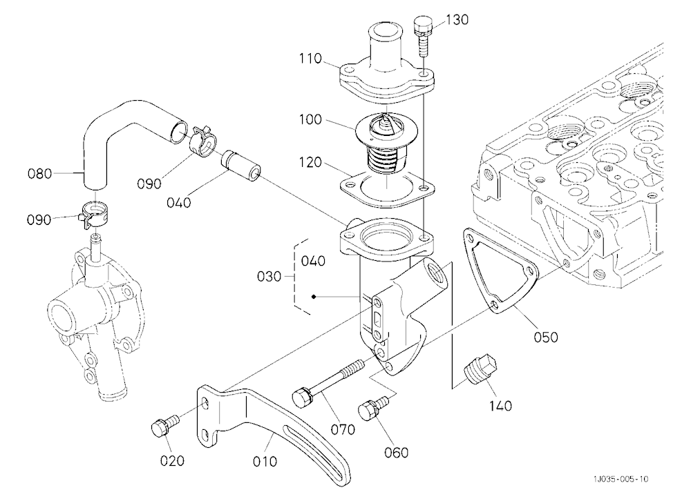 Water Flange And Thermostat